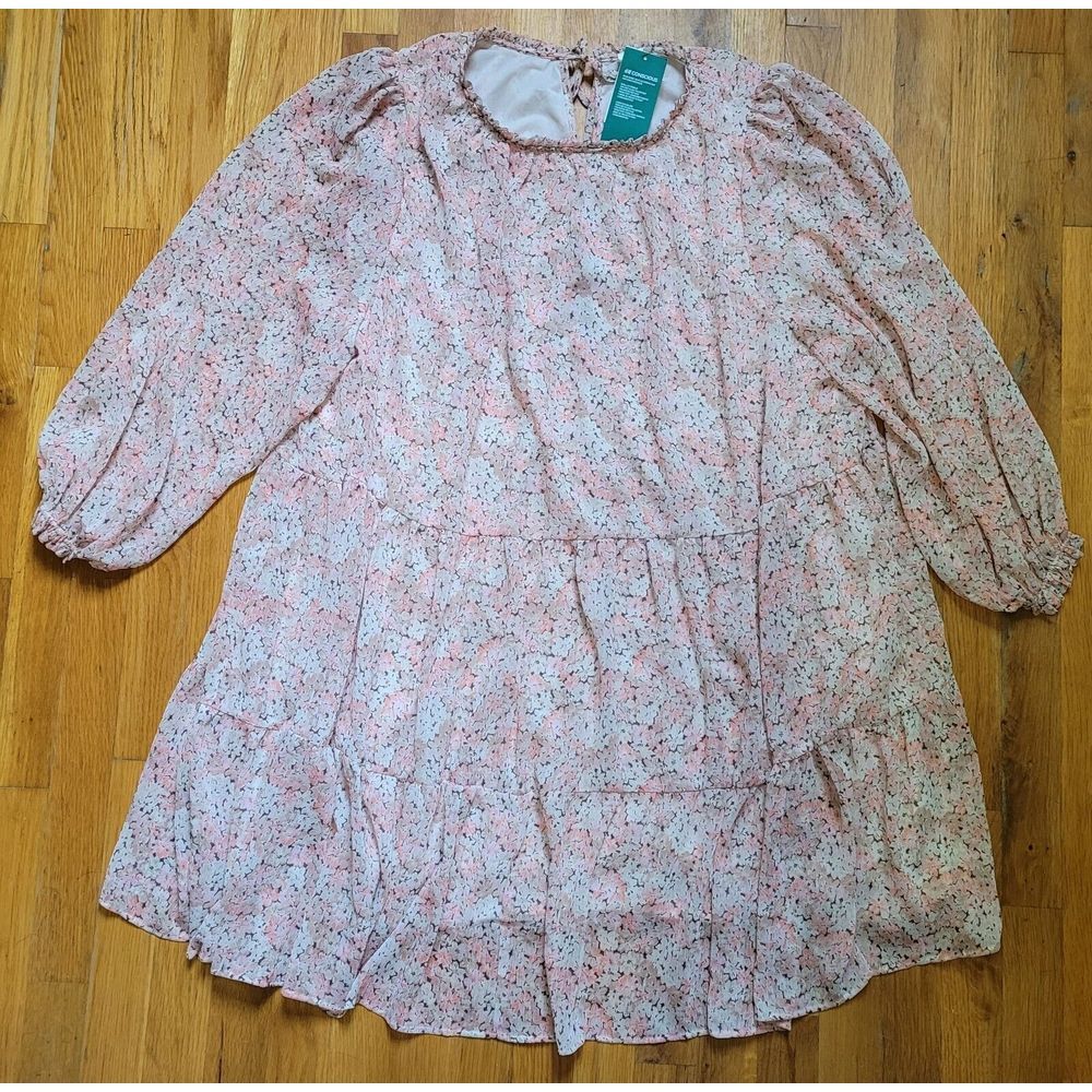 New H&M Women's Floral Knee Length Loose Flowy Boho Dress Size 2XL XXL